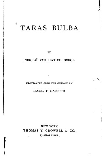 Taras Bulba (1886, T. Y. Crowell & co.)
