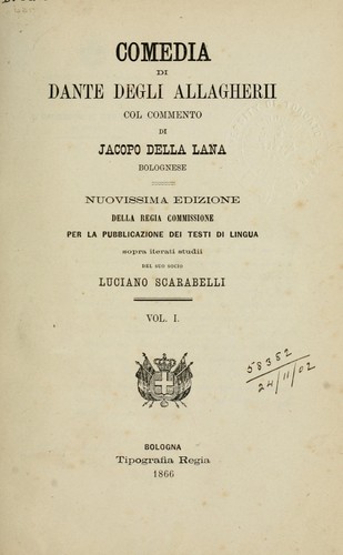 Dante Alighieri: Commedia (Italian language, 1866, Tipografia Regia)