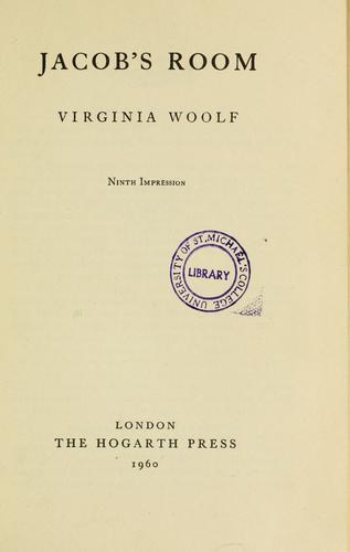 Jacob's Room (1960, Hogarth Press)