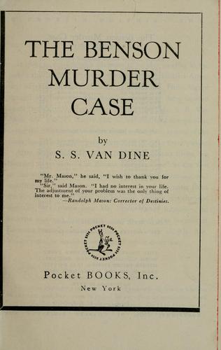 Willard Huntington Wright: The Benson murder case (1945, Pocket Books)