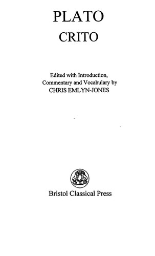 Crito (1999, Bristol Classical Press)
