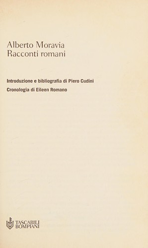 Alberto Moravia: Racconti Romani (Paperback, Italian language, 2001, Tascabili Bompiani, Bompiani)