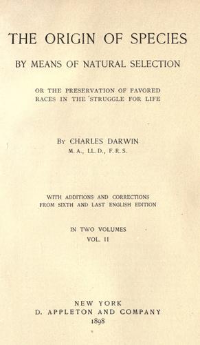 The  origin of species by means of natural selection (1898, D. Appleton)