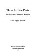 Anne Pippin Burnett: Three archaic poets (1983, Harvard University Press)