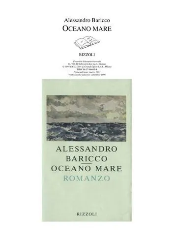 Alessandro Baricco: Oceano mare (Italian language, 1993, Rizzoli)