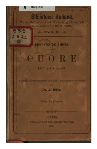 Cuore. (Italian language, 1972, G. Einaudi)