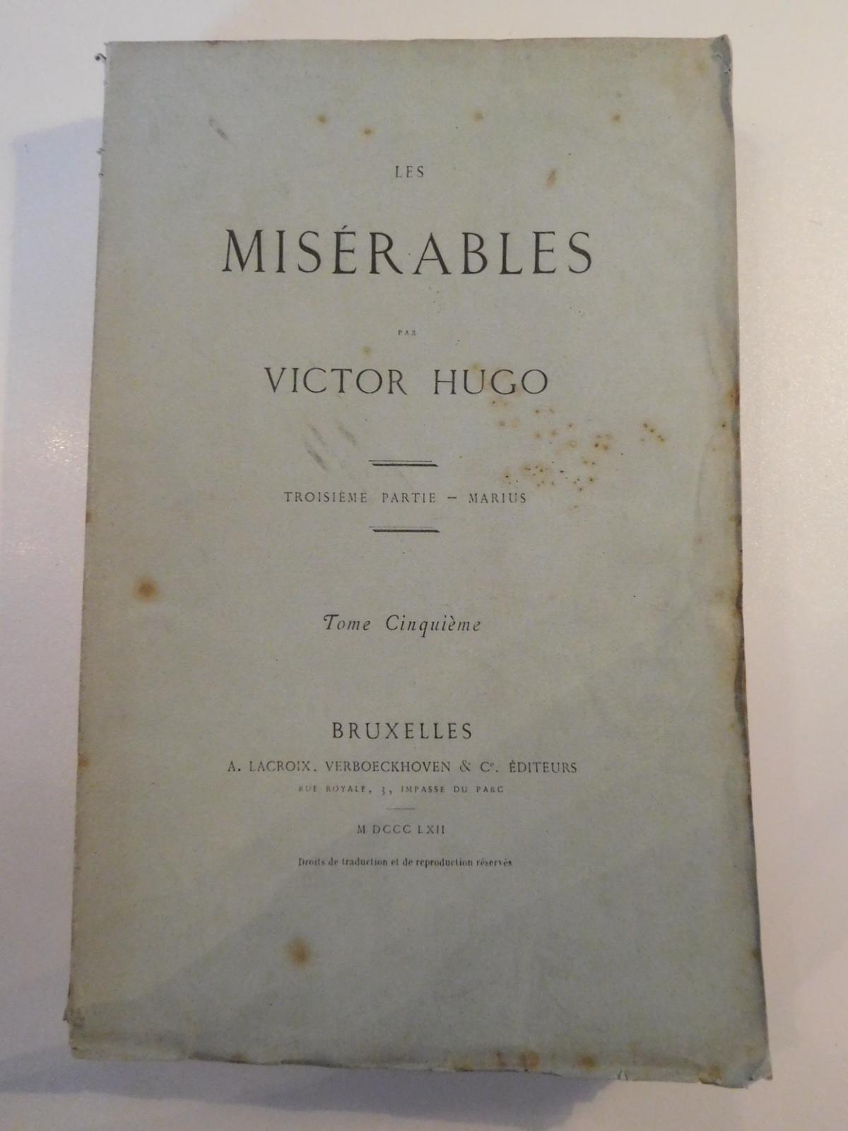 Les Misérables. Troisième partie - Marius - Tome cinquième (French language, 1862)