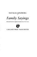 Family sayings (1984, Carcanet)