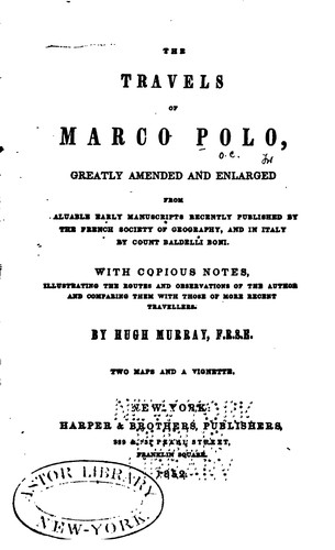 The Travels of Marco Polo (1852, Harper & Bros.)