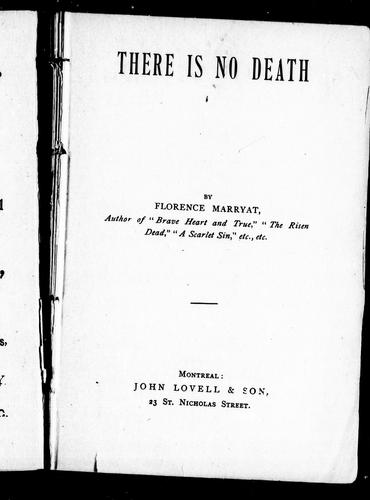 Florence Marryat: There is no death (1891, J. Lovell)