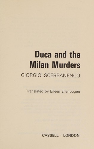 Duca and the Milan murders (1970, Cassell, Orion Publishing Group, Limited)