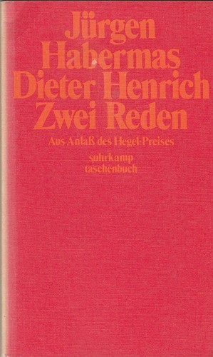 Jürgen Habermas, Dieter Henrich: Zwei Reden (Paperback, German language, 1974, Suhrkamp Verlag)