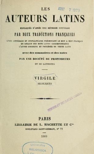 Publio Virgilio Marone: Bucoliques (French language, 1869, Hachette)