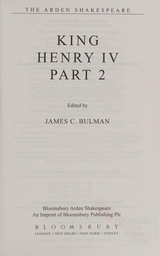 KING HENRY 4 PT2 (Paperback, 2005, International Thomson Publishing, Bloomsbury Arden Shakespeare)