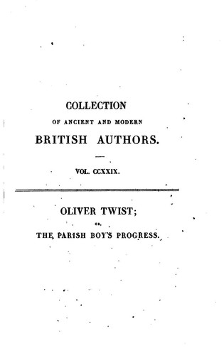 Oliver Twist; or, The parish boy's progress (1839, A. and W. Galignani)