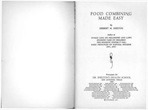 Herbert M. Shelton: Food combining made easy (Paperback, 1982, Willow Pub.)