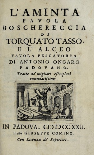Torquato Tasso: L' Aminta (Italian language, 1722, G. Comino)