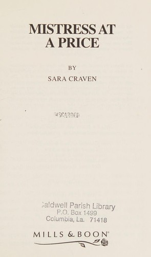 Sara Craven: Mistress at a Price (2004, Thorndike Press)