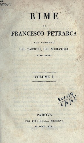 Francesco Petrarca: Rime (Italian language, 1826, Minerva)