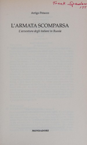 L' armata scomparsa (Italian language, 1998, Mondadori)