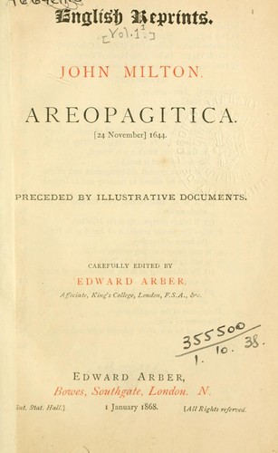 Areopagitica. (1868, E. Arber)