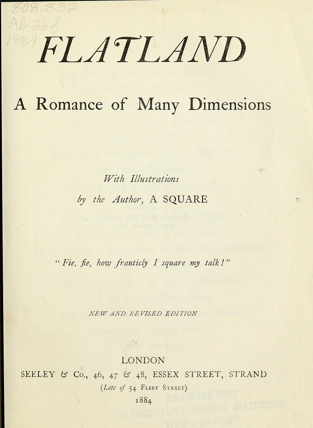 Edwin Abbott Abbott: Flatland (1884)