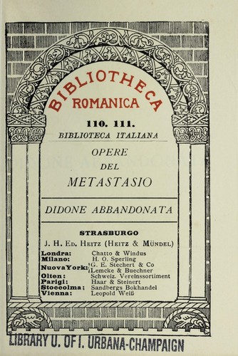 Didone abbandonata (Italian language, J. H. Ed. Heitz (Heitz & Muendel))