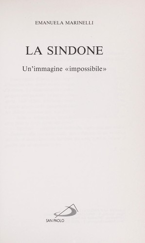 Emanuela Marinelli: La Sindone (Italian language, 1996, San Paolo)