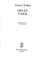 Orley farm (Hardcover, 1993, Trollope Society)