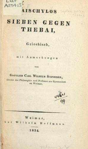 Sieben gegen Thebai (Ancient Greek language, 1834, Hoffmann)