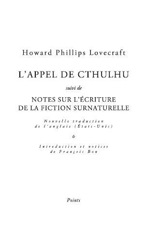 L'Appel de Cthulhu (French language)