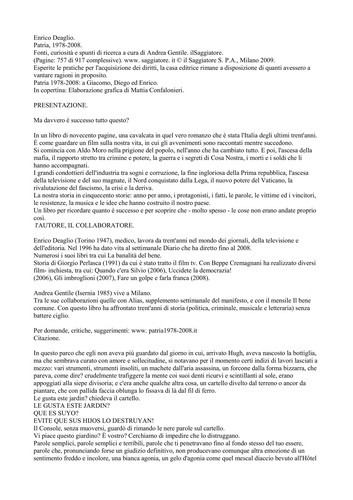 Enrico Deaglio: Patria (Italian language, 2010, Il saggiatore)