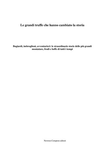 Michael Farquhar: Le grandi truffe che hanno cambiato la storia (Italian language, 2006, Newton Compton)