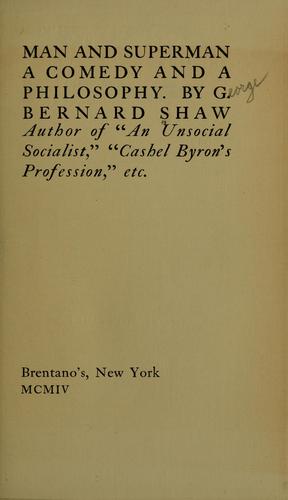 Man and superman (1904, Brentano's)