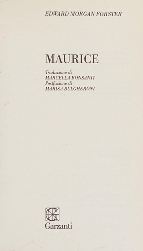 Maurice (Italian language, 2014, Garzanti)