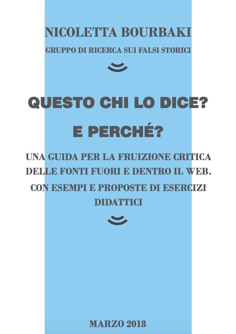 Nicoletta Bourbaki: Questo chi lo dice? E perché? (EBook, Italiano language, 2018, Self-published)