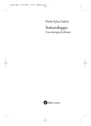 Paolo Sylos Labini: Sottosviluppo (Italian language, 2000, Laterza)