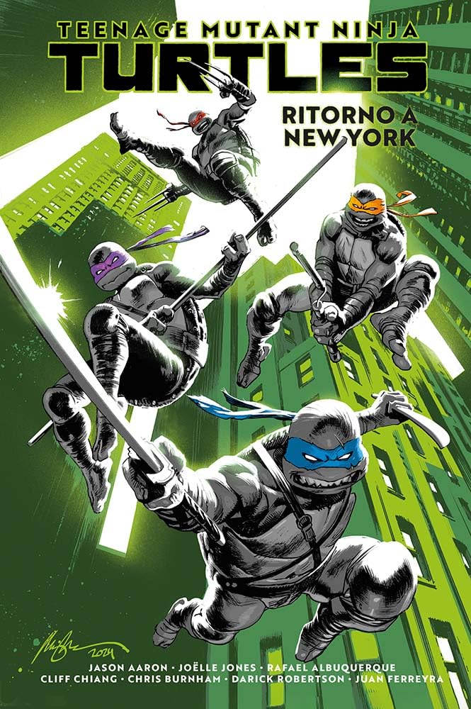 Jason Aaron, Cliff Chiang, Joëlle Jones, Juan Ferreyra, Rafael Albuquerque, Chris Burnham, Darik Robertson: Teenage mutant ninja turtles - Ritorno a New York (Hardcover, Italiano language, 2026, Panini, IDW)