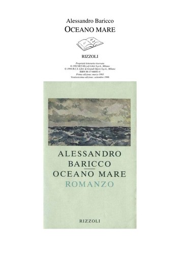 Oceano mare (Italian language, 1996, Rizzoli)