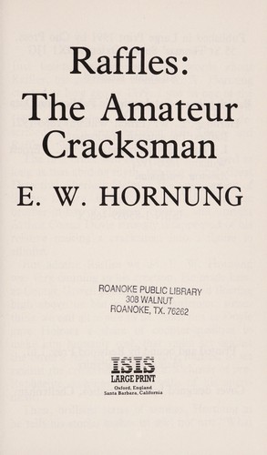 Raffles,the amateur cracksman (Hardcover, 1991, Clio)