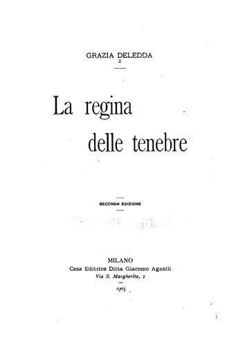 La regina delle tenebre. (Italian language, 1903, G. Agnelli)