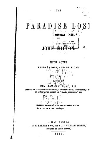 The Paradise Lost (1867, A.S. Barnes & Co.)