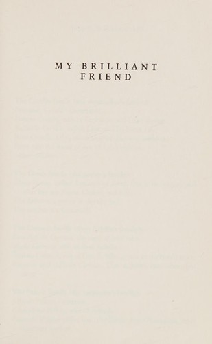 My Brilliant Friend (2015, Text Publishing Company)