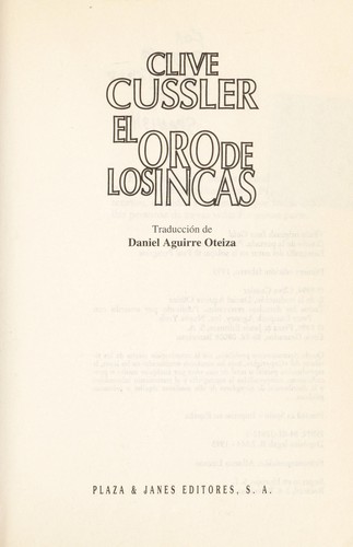 El oro de los Incas (Spanish language, 1995, Plaza & Janés)