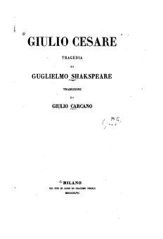 Giulio Cesare: tragedia (Italian language, 1847, Kanonhallen)