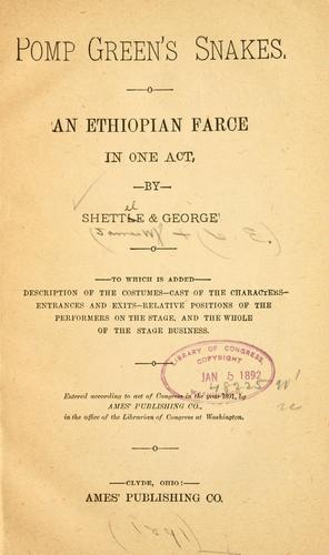Shettel & George: Pomp Green's snakes ... (1891, Ames' Pub. Co.)