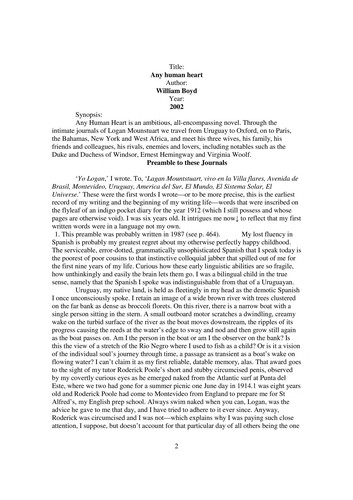 William Boyd: Any human heart (2009, Penguin Books)