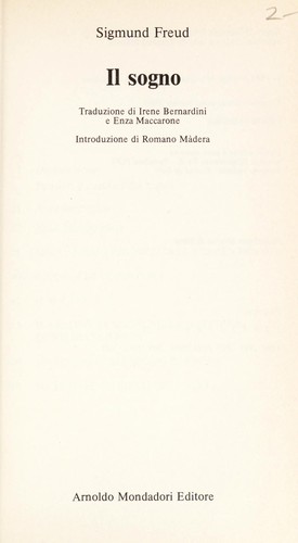 Il sogno (Italian language, 1988, Mondadori)