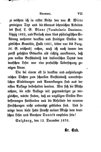 Dante Alighieri, K . v Enk: Dante Alighieri's göttliche Komödie (1877, W. Braugmüller)