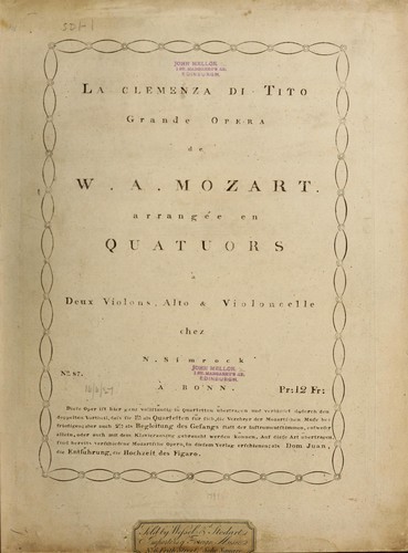 La clemenza di Tito (1799, N. Simrock)